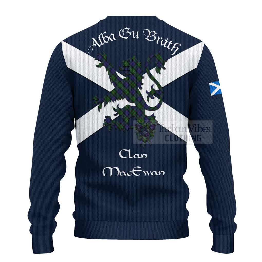 Tartan Vibes Clothing MacEwan (MacEwen) Tartan Lion Rampant Knitted Sweater – Proudly Display Your Heritage with Alba Gu Brath and Clan Name