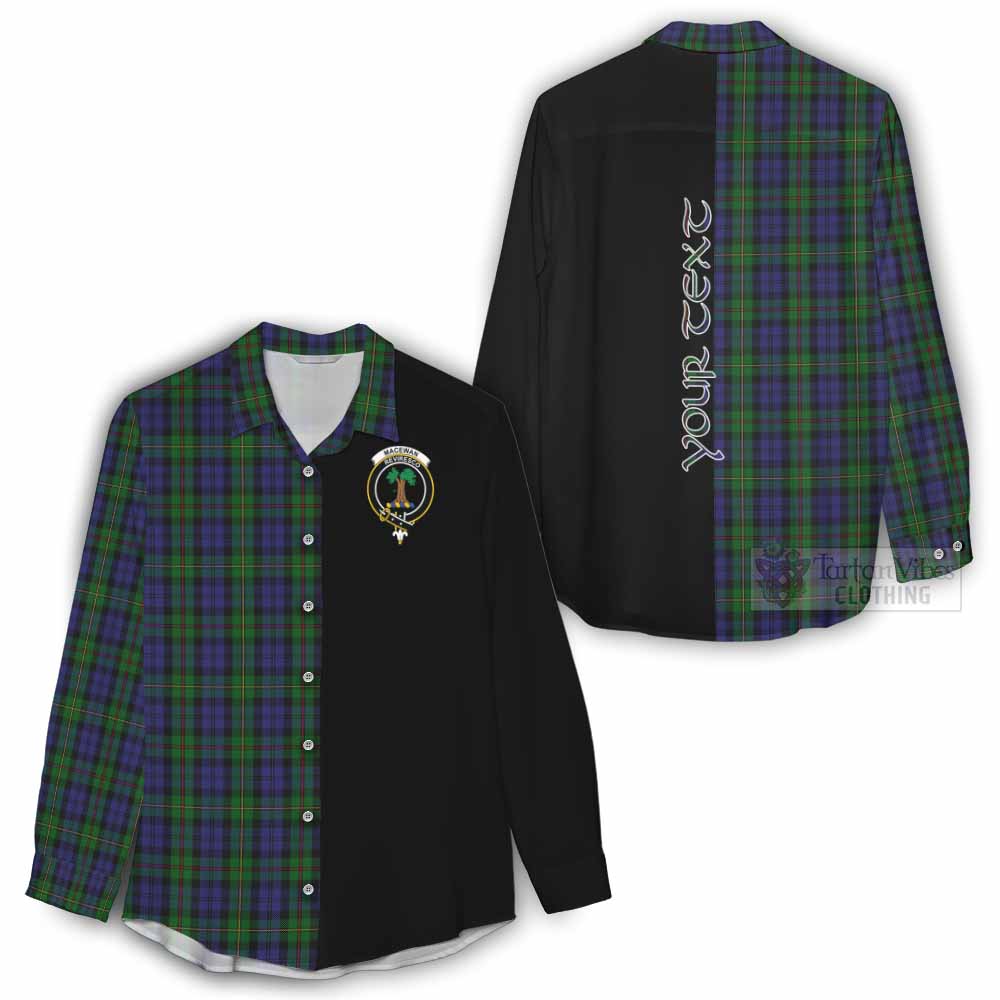 Tartan Vibes Clothing MacEwan (MacEwen) Tartan Women's Casual Shirt with Family Crest and Half Of Me Style