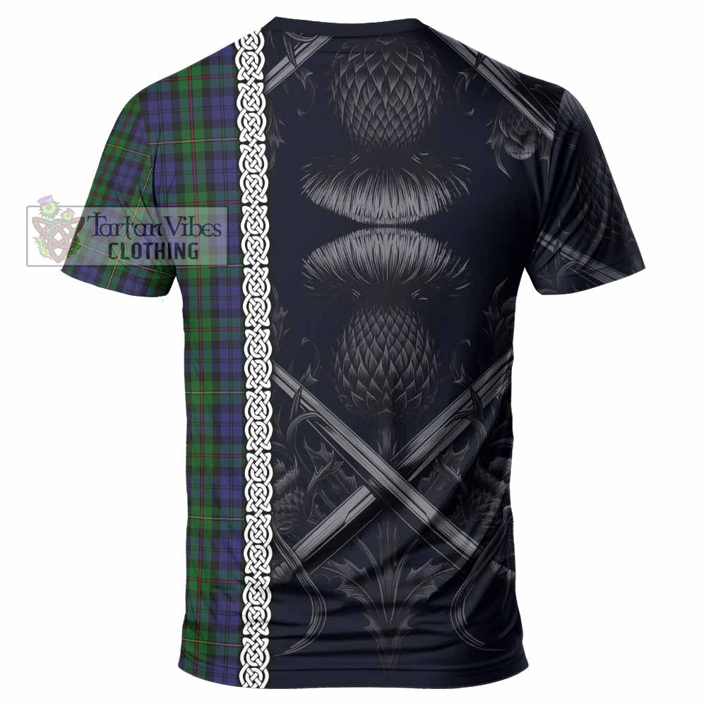 Tartan Vibes Clothing MacEwan (MacEwen) Tartan T-Shirt with Family Crest Cross Sword Thistle Celtic Vibes