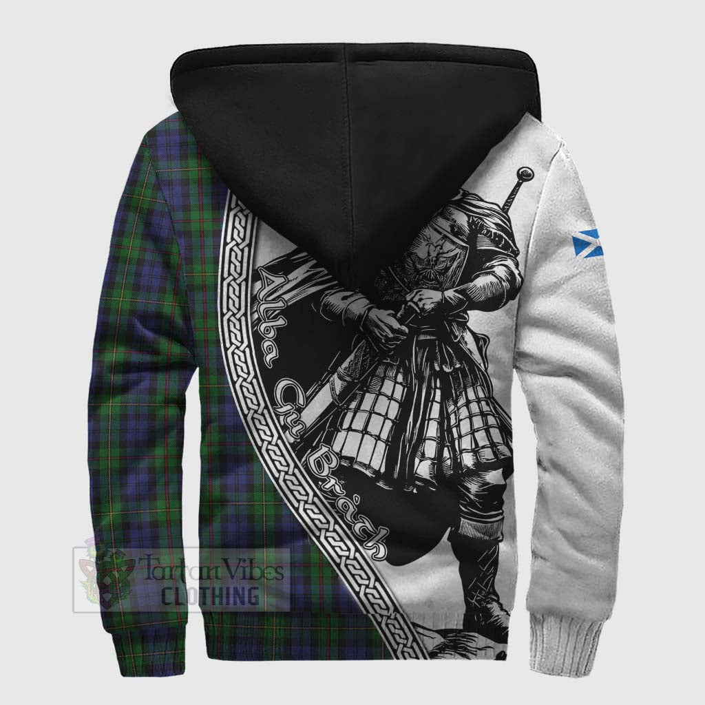 Tartan Vibes Clothing MacEwan (MacEwen) Tartan Clan Crest Sherpa Hoodie with Highlander Warrior Celtic Style