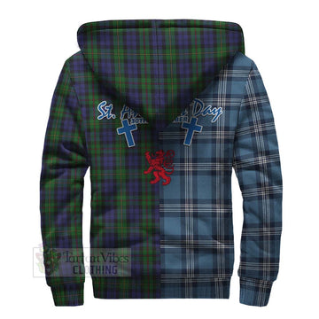 MacEwan (MacEwen) Tartan Sherpa Hoodie Happy St. Andrew's Day Half Tartan Style