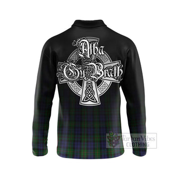 MacEwan (MacEwen) Tartan Long Sleeve Polo Shirt Featuring Alba Gu Brath Family Crest Celtic Inspired