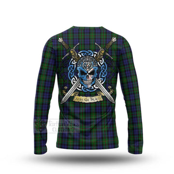 MacEwan (MacEwen) Tartan Long Sleeve T-Shirt with Family Crest Celtic Skull Style