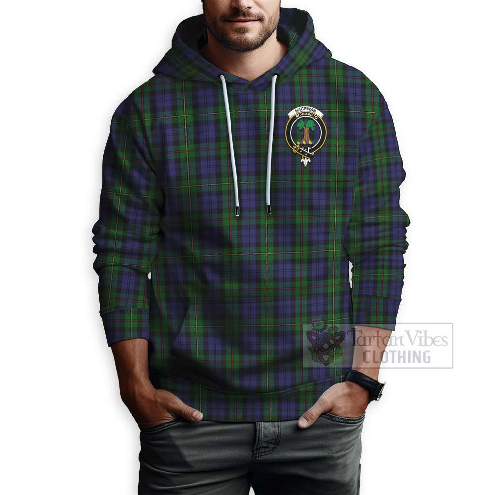 Tartan Vibes Clothing MacEwan (MacEwen) Tartan Hoodie with Family Crest and Bearded Skull Holding Bottles of Whiskey