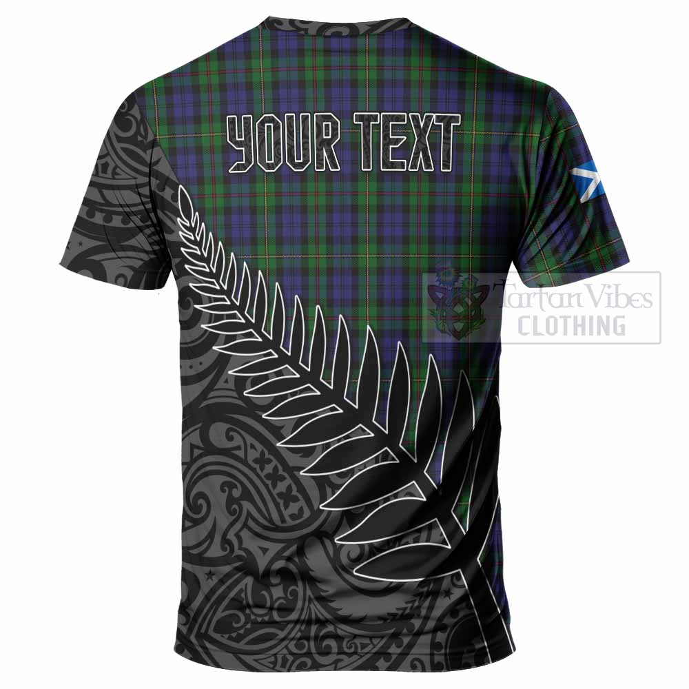 Tartan Vibes Clothing MacEwan (MacEwen) Crest Tartan T-Shirt with New Zealand Silver Fern Half Style