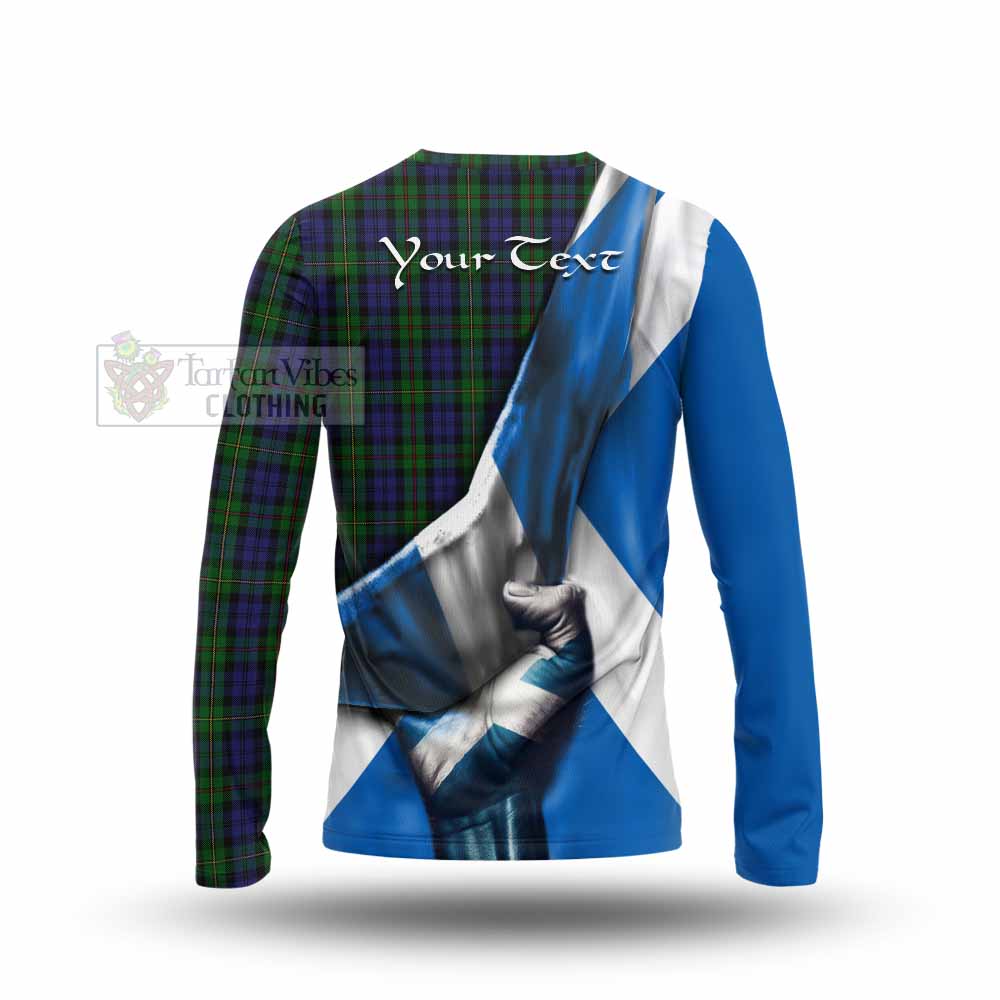 Tartan Vibes Clothing MacEwan (MacEwen) Tartan Long Sleeve T-Shirt with Family Crest Scotland Patriotic Style