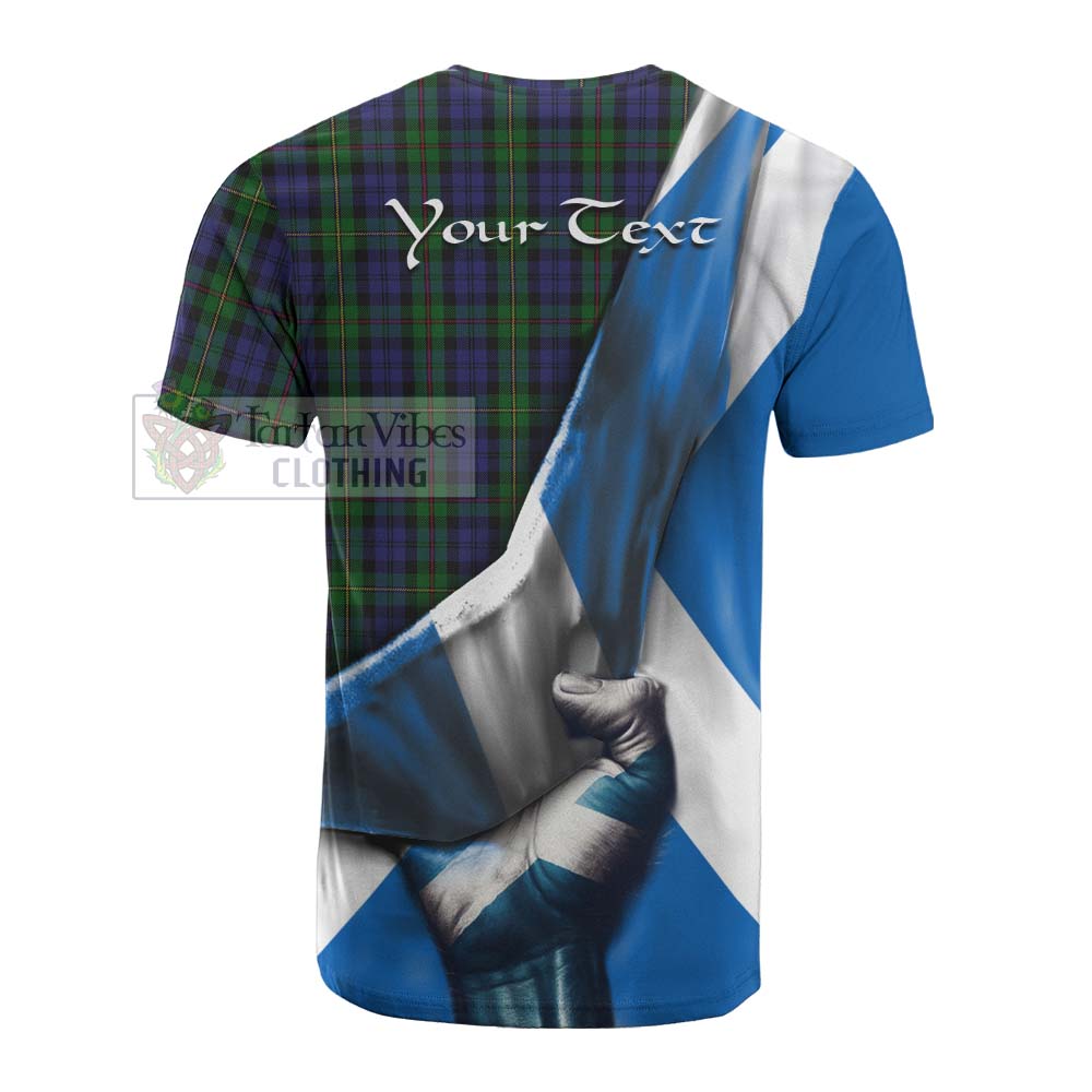 Tartan Vibes Clothing MacEwan (MacEwen) Tartan Cotton T-shirt with Family Crest Scotland Patriotic Style