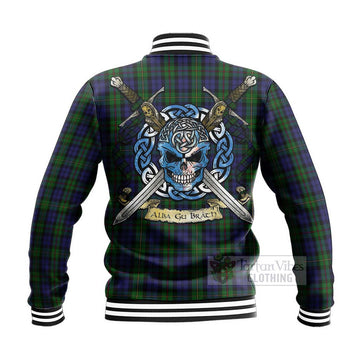 MacEwan (MacEwen) Tartan Baseball Jacket with Family Crest Celtic Skull Style