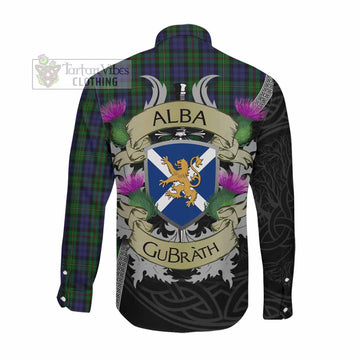 MacEwan (MacEwen) Tartan Family Crest Long Sleeve Button Shirt Lion Rampant Royal Thistle Shield Celtic Inspired Men's Shirt - Tartan Vibes Clothing