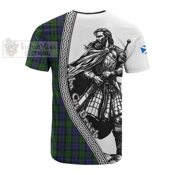 MacEwan (MacEwen) Tartan Clan Crest Cotton T-shirt with Highlander Warrior Celtic Style