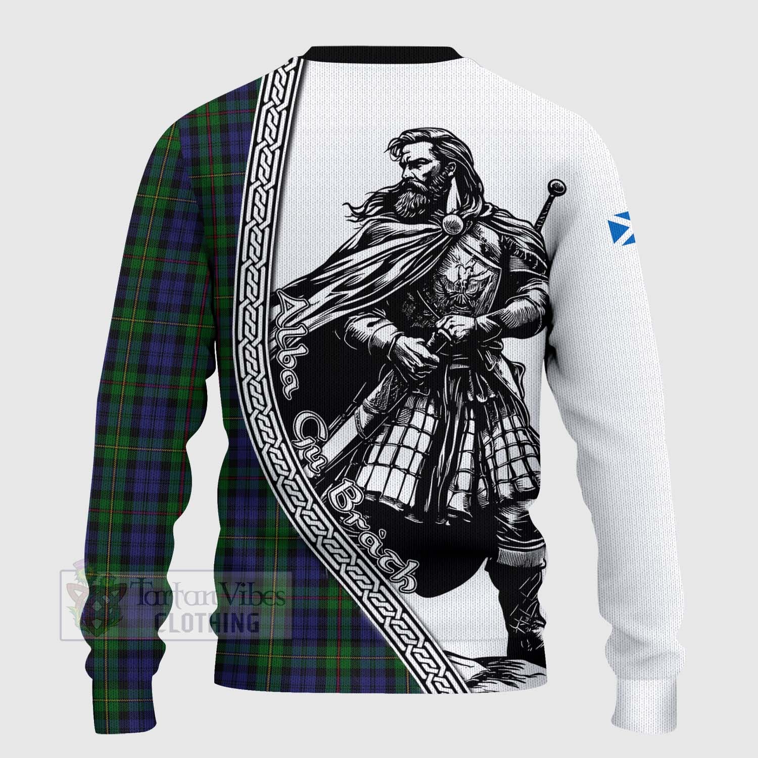 Tartan Vibes Clothing MacEwan (MacEwen) Tartan Clan Crest Knitted Sweater with Highlander Warrior Celtic Style