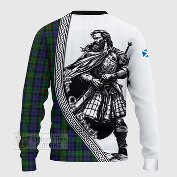 MacEwan (MacEwen) Tartan Clan Crest Knitted Sweater with Highlander Warrior Celtic Style