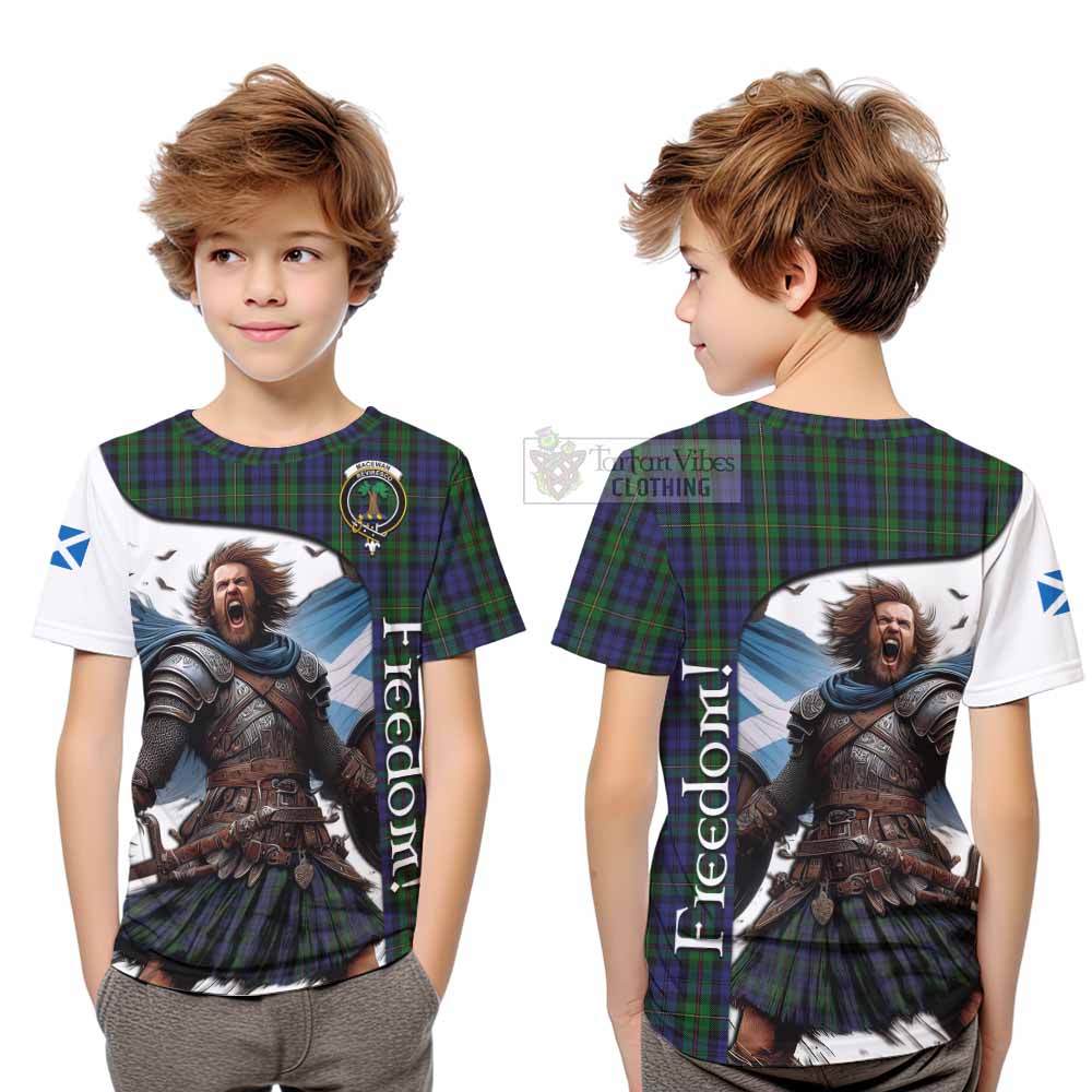 Tartan Vibes Clothing MacEwan (MacEwen) Crest Tartan Kid T-Shirt Inspired by the Freedom of Scottish Warrior