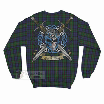 MacEwan (MacEwen) Tartan Sweatshirt with Family Crest Celtic Skull Style