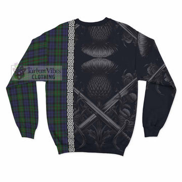 MacEwan (MacEwen) Tartan Sweatshirt with Family Crest Cross Sword Thistle Celtic Vibes