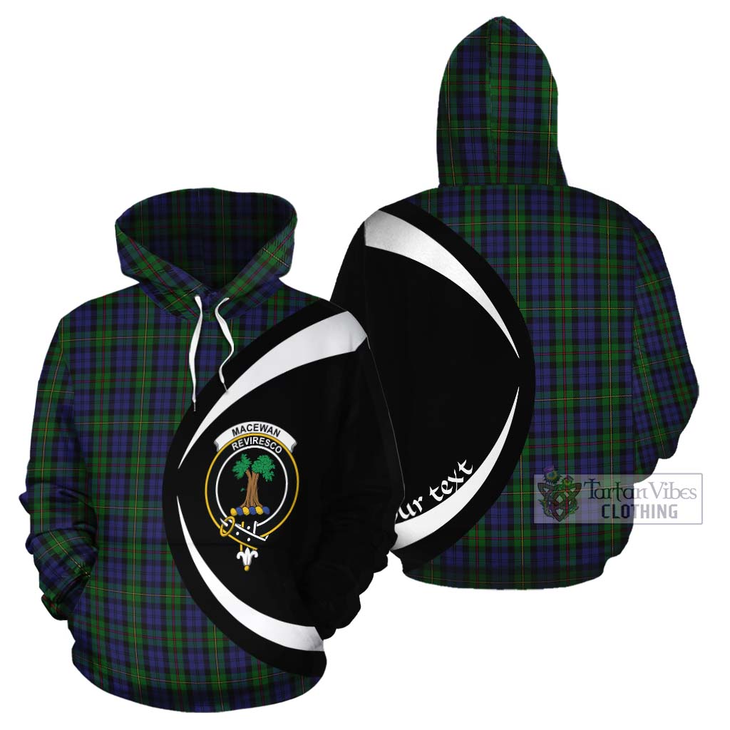 Tartan Vibes Clothing MacEwan (MacEwen) Tartan Cotton Hoodie with Family Crest Circle Style