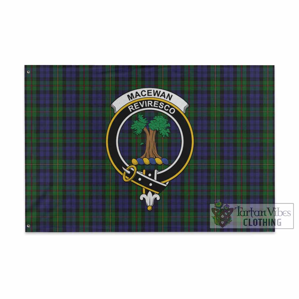 Tartan Vibes Clothing MacEwan (MacEwen) Tartan House Flag with Family Crest