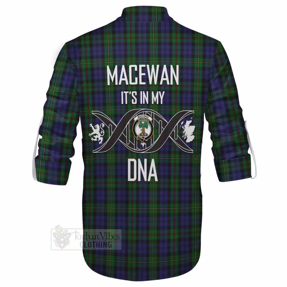 Tartan Vibes Clothing MacEwan (MacEwen) Tartan Ghillie Kilt Shirt with Family Crest DNA In Me Style