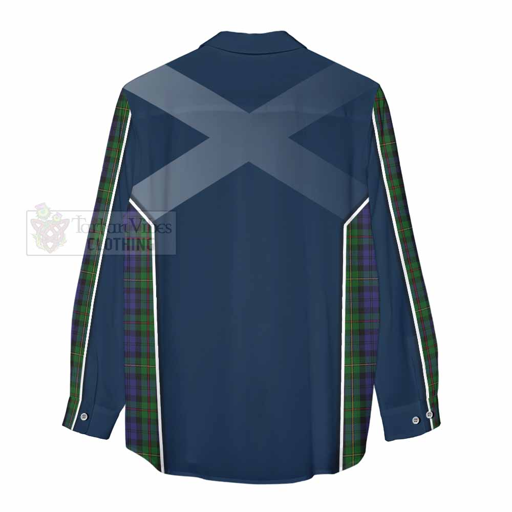 Tartan Vibes Clothing MacEwan (MacEwen) Tartan Women's Casual Shirt with Family Crest and Lion Rampant Vibes Sport Style