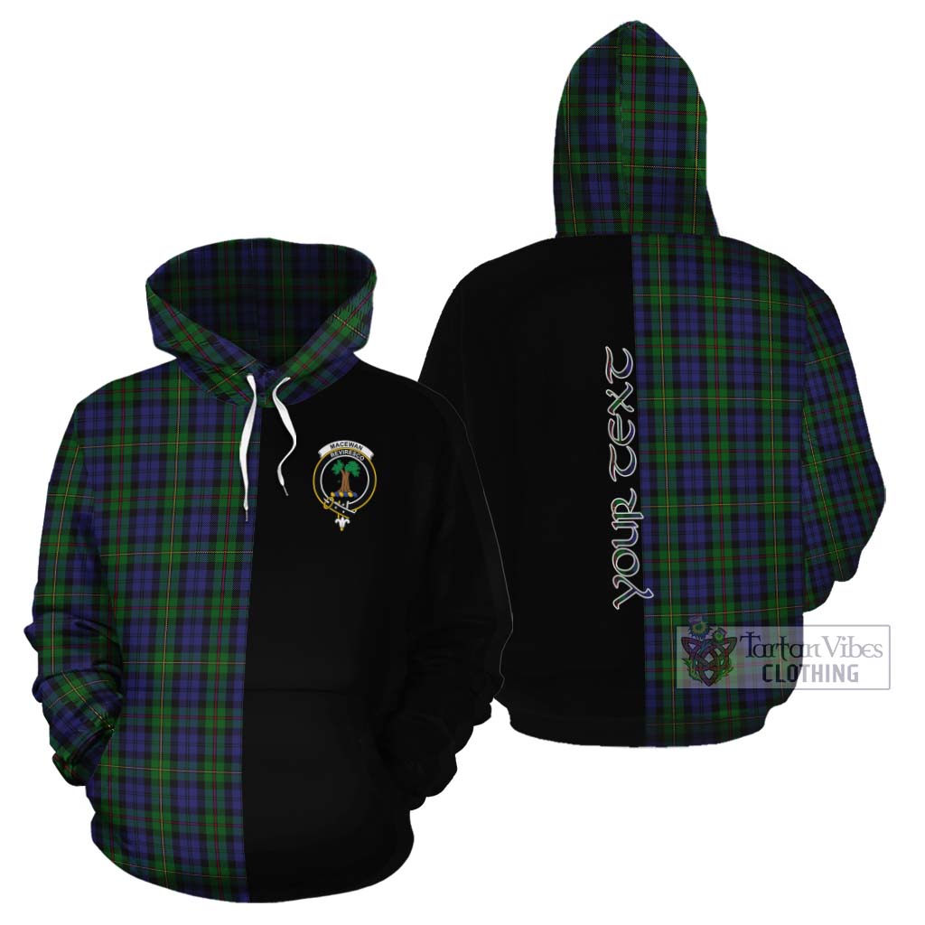 Tartan Vibes Clothing MacEwan (MacEwen) Tartan Cotton Hoodie with Family Crest and Half Of Me Style