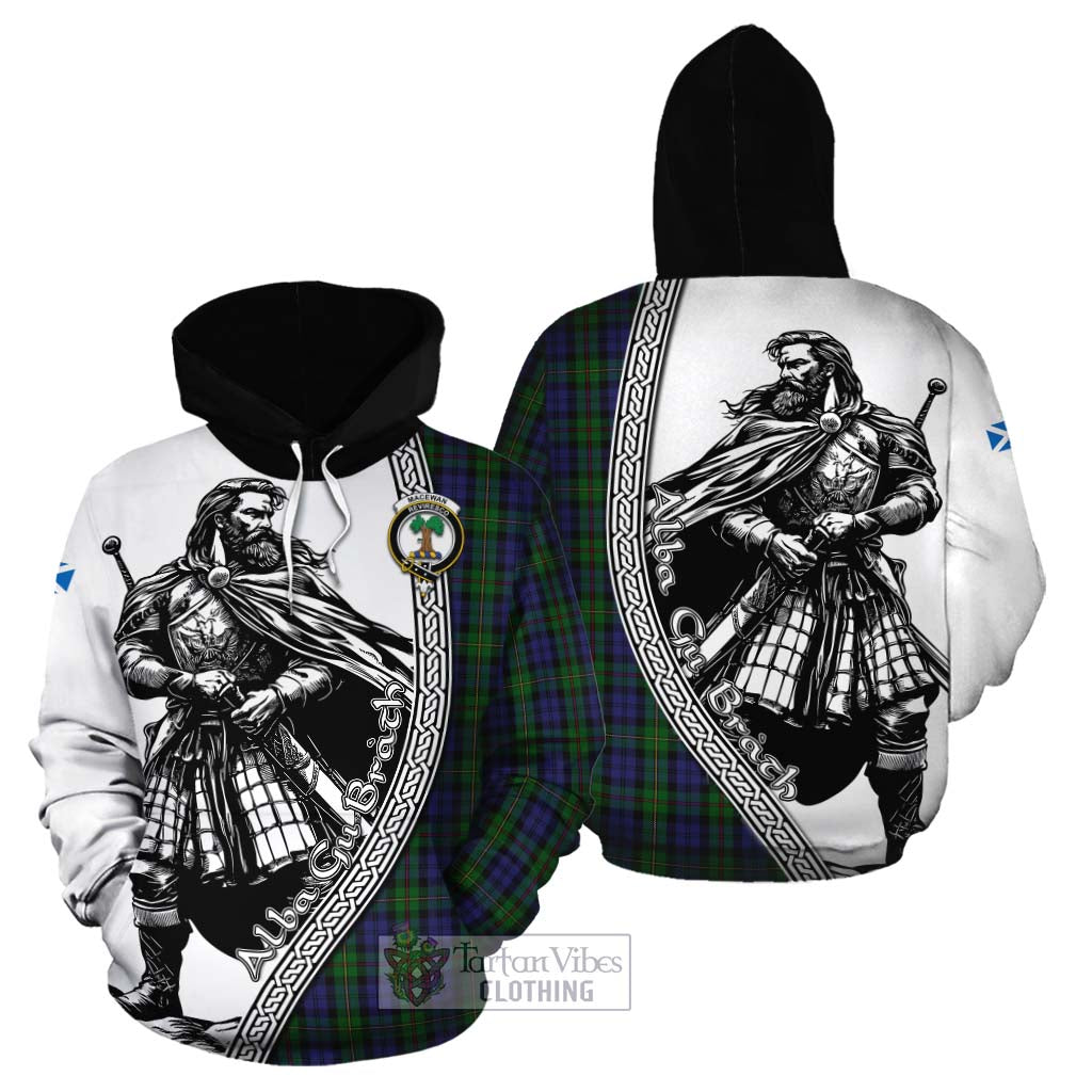 Tartan Vibes Clothing MacEwan (MacEwen) Tartan Clan Crest Cotton Hoodie with Highlander Warrior Celtic Style