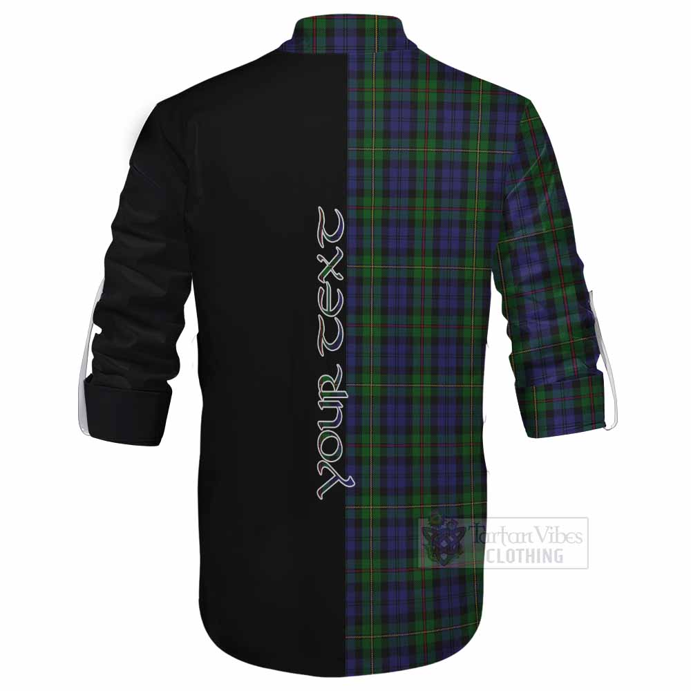 Tartan Vibes Clothing MacEwan (MacEwen) Tartan Ghillie Kilt Shirt with Family Crest and Half Of Me Style