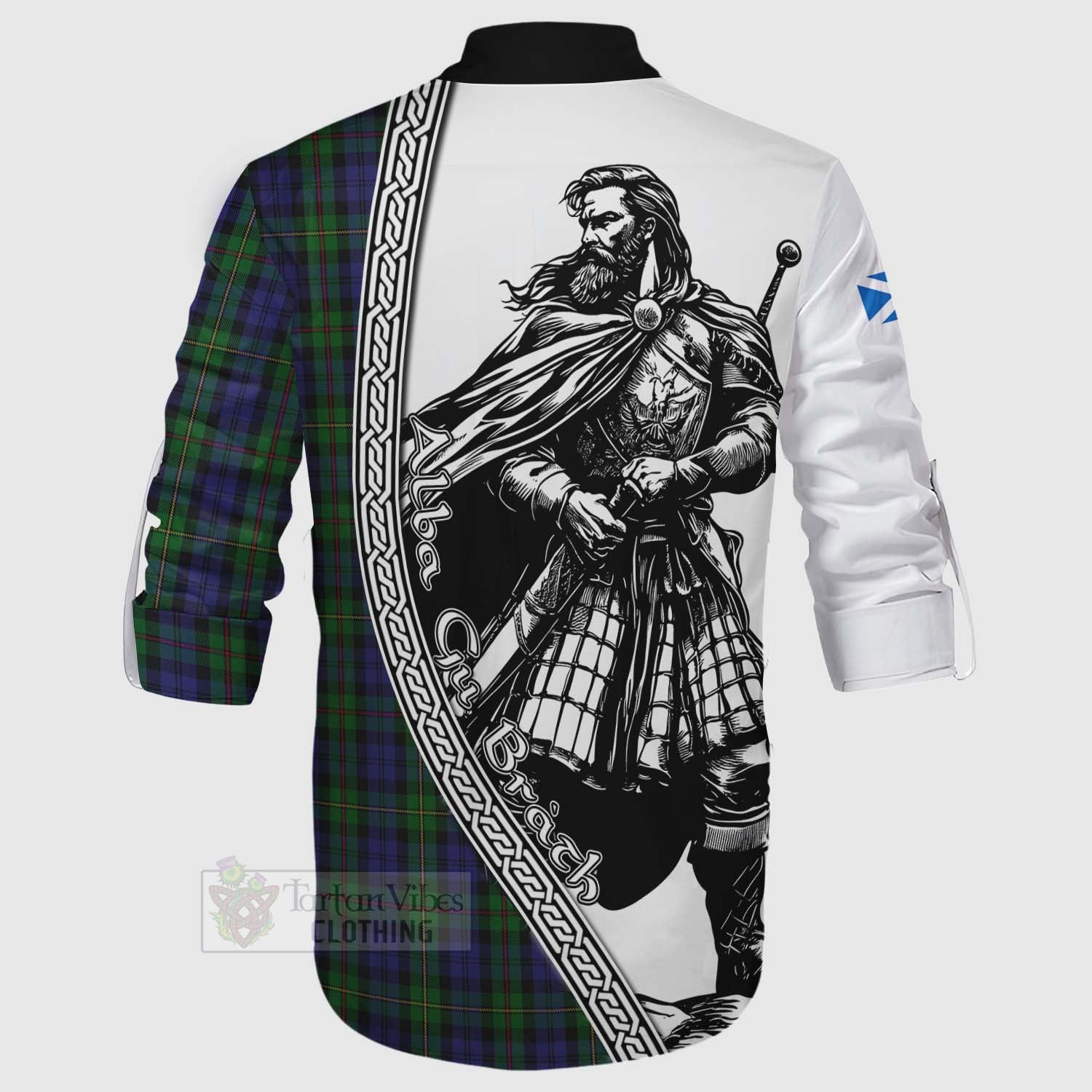 Tartan Vibes Clothing MacEwan (MacEwen) Tartan Clan Crest Ghillie Kilt Shirt with Highlander Warrior Celtic Style