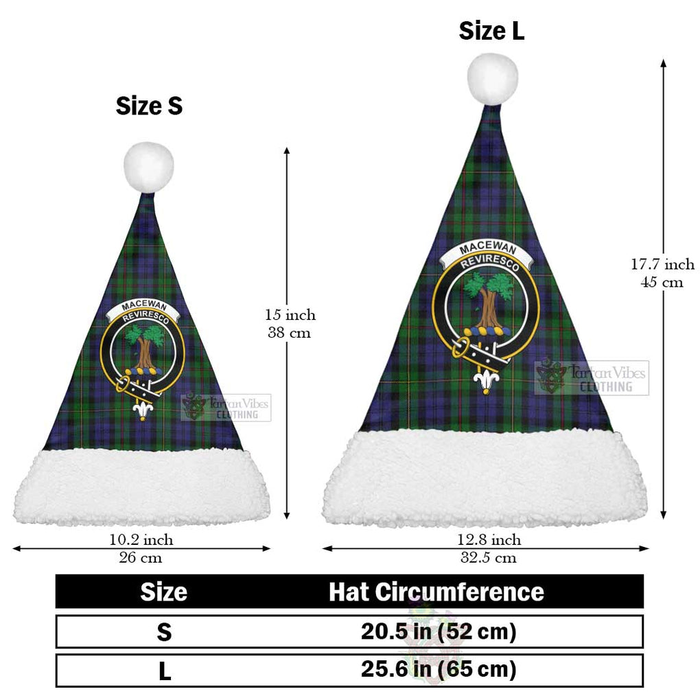 Tartan Vibes Clothing MacEwan (MacEwen) Tartan Christmas Santa Hats with Family Crest