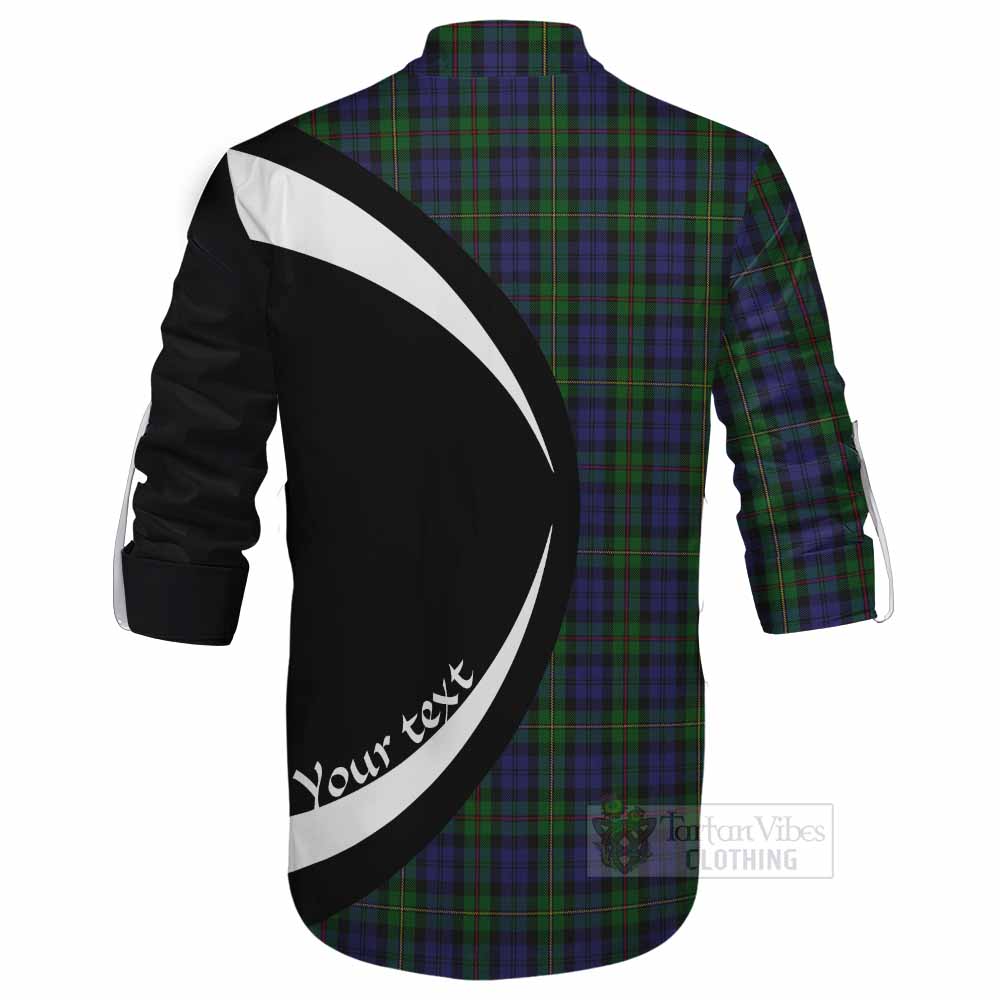 Tartan Vibes Clothing MacEwan (MacEwen) Tartan Ghillie Kilt Shirt with Family Crest Circle Style