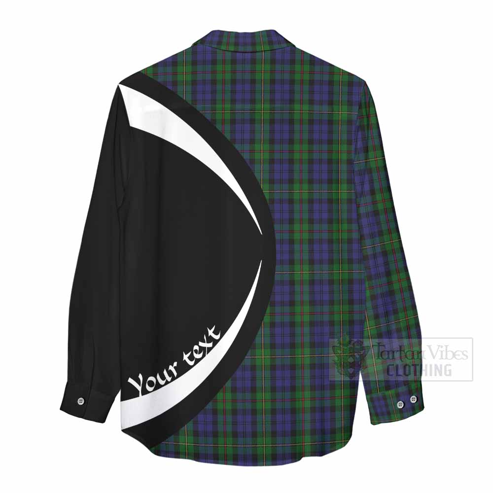 Tartan Vibes Clothing MacEwan (MacEwen) Tartan Women's Casual Shirt with Family Crest Circle Style