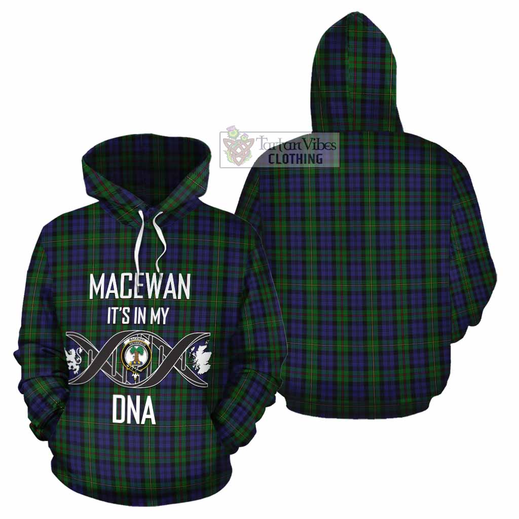 Tartan Vibes Clothing MacEwan (MacEwen) Tartan Cotton Hoodie with Family Crest DNA In Me Style