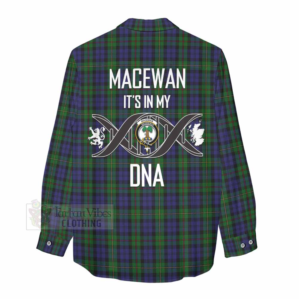 Tartan Vibes Clothing MacEwan (MacEwen) Tartan Women's Casual Shirt with Family Crest DNA In Me Style