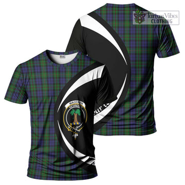 MacEwen Tartan T-Shirt with Family Crest Circle Style