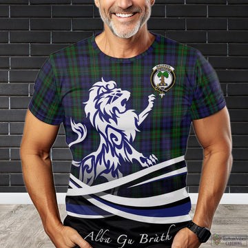 MacEwen Tartan T-Shirt with Alba Gu Brath Regal Lion Emblem Kid's Shirt - Tartan Vibes Clothing