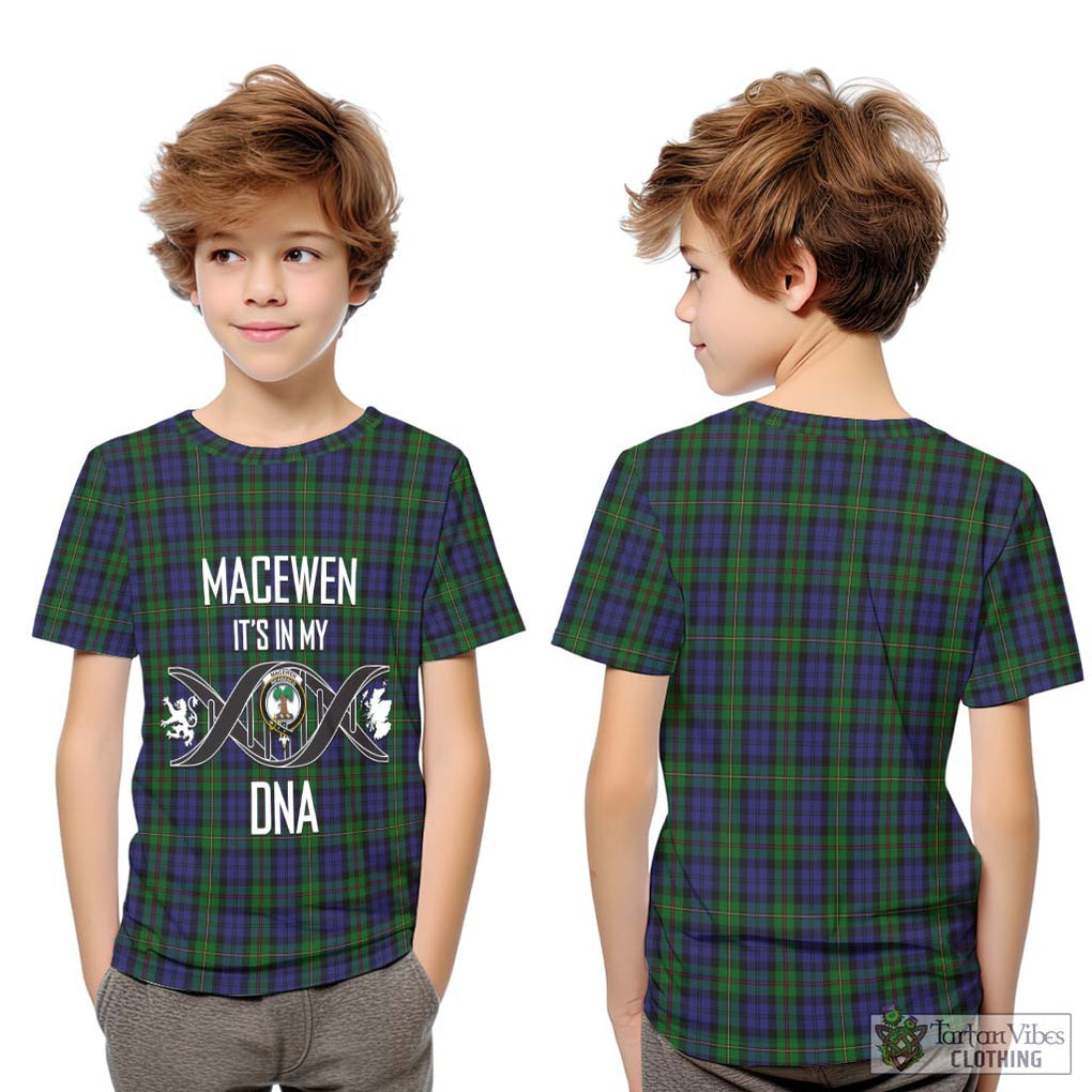 MacEwen Tartan Kid T-Shirt with Family Crest DNA In Me Style Youth XL Size14 - Tartanvibesclothing Shop