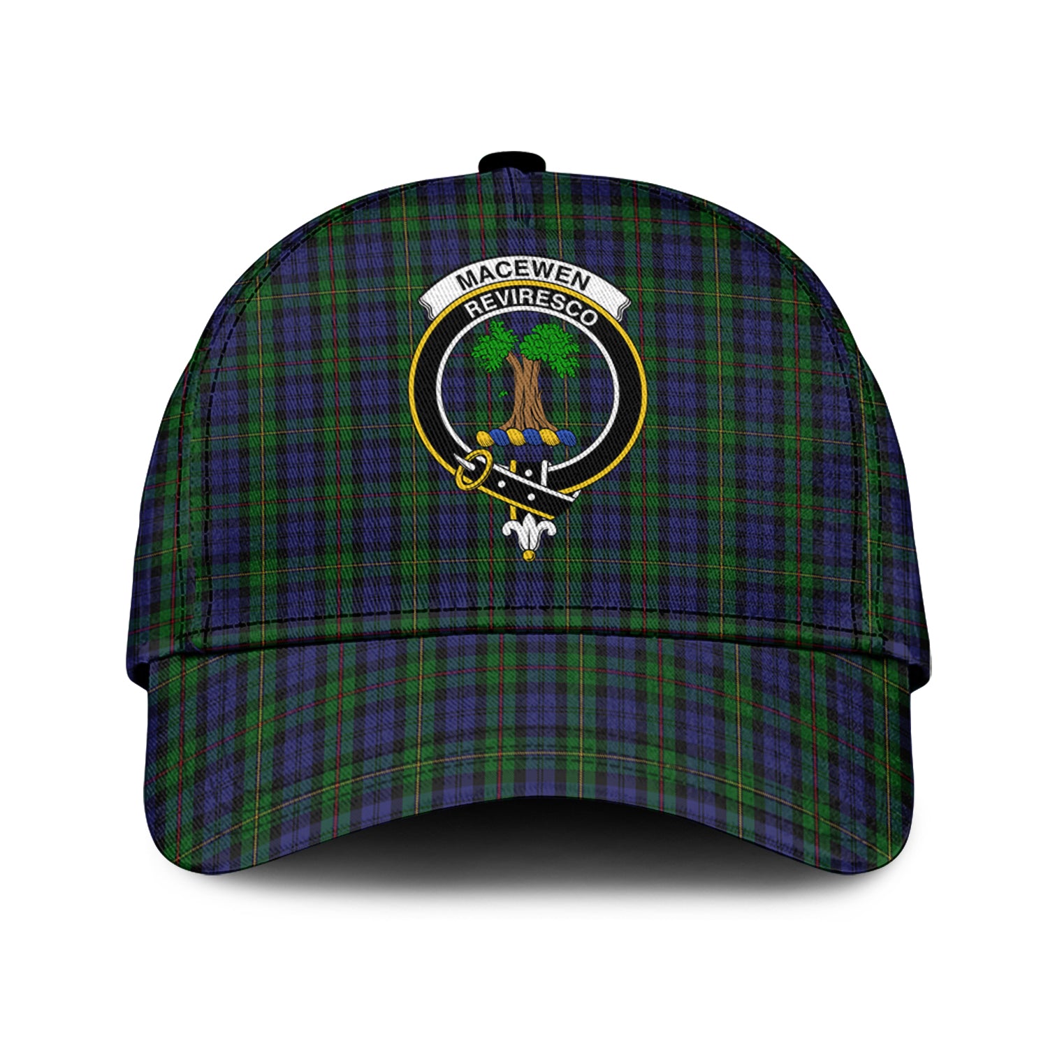 MacEwen Tartan Classic Cap with Family Crest Classic Cap Universal Fit - Tartan Vibes Clothing