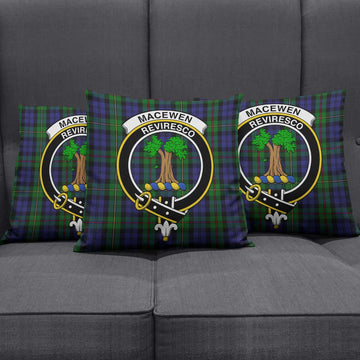 MacEwen Tartan Pillow Cover with Family Crest