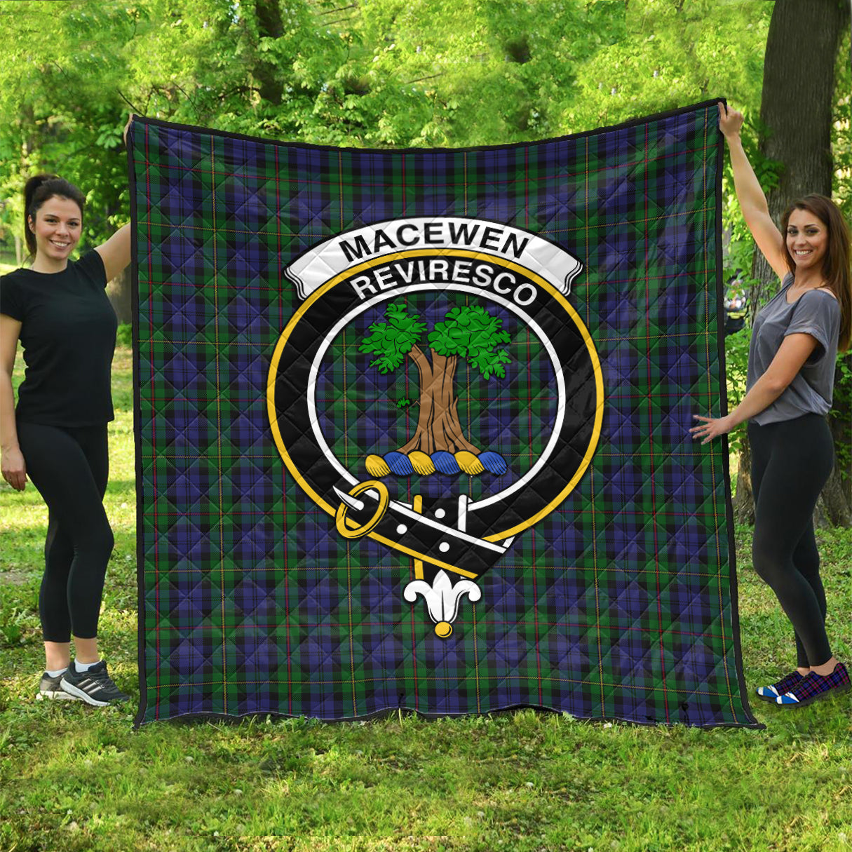 macewen-tartan-quilt-with-family-crest