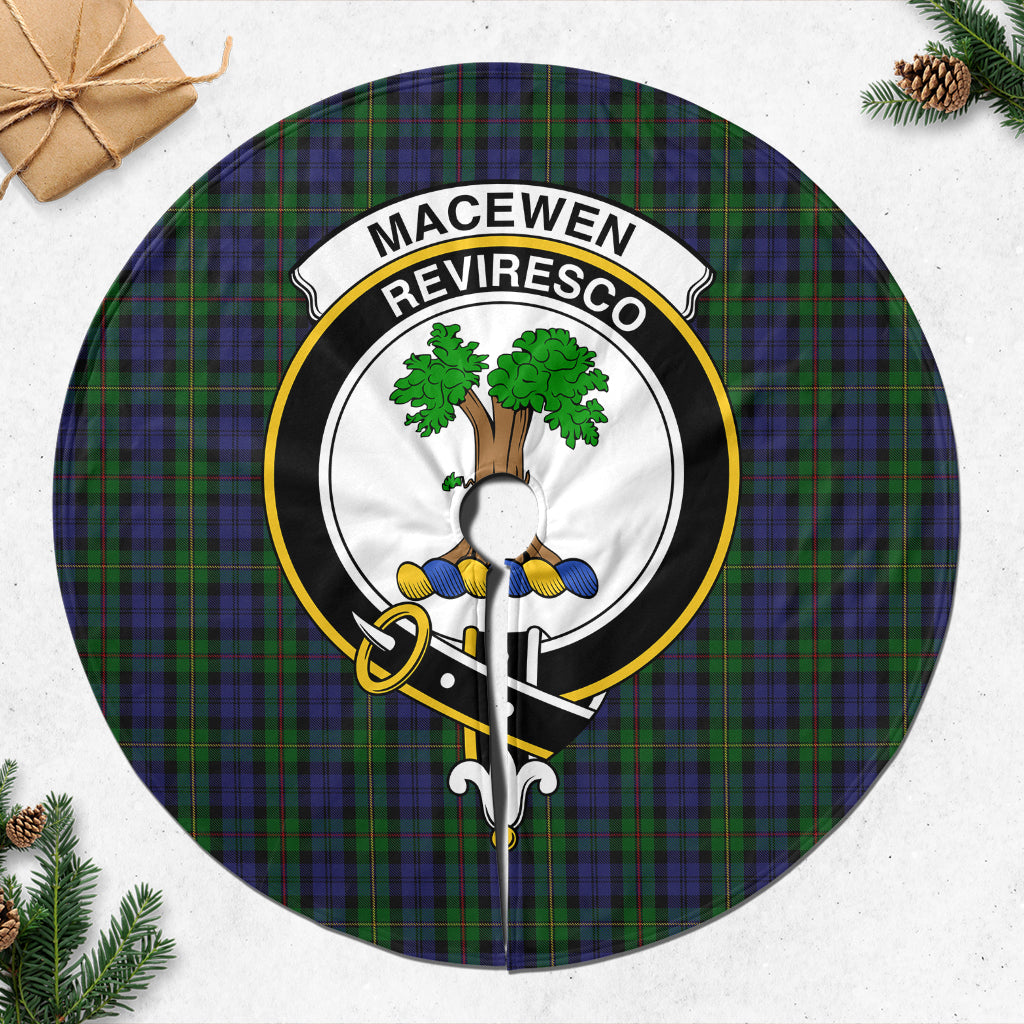 MacEwen Tartan Christmas Tree Skirt with Family Crest - Tartanvibesclothing