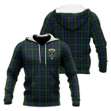 MacEwen Tartan Knitted Hoodie with Family Crest