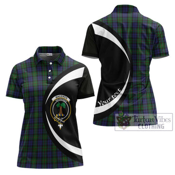 MacEwen Tartan Women's Polo Shirt with Family Crest Circle Style