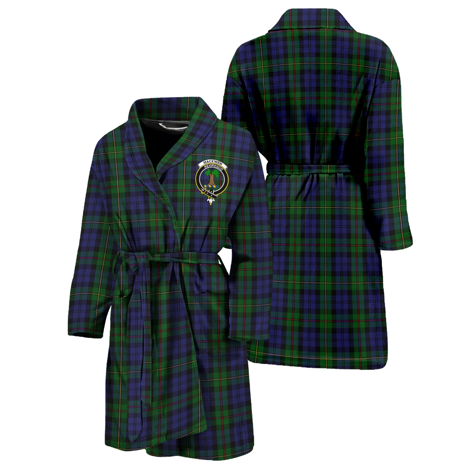 MacEwen Tartan Bathrobe with Family Crest Unisex S - Tartan Vibes Clothing