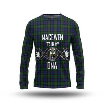 MacEwen Tartan Long Sleeve T-Shirt with Family Crest DNA In Me Style