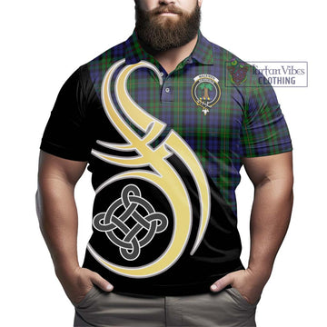 MacEwen Tartan Polo Shirt with Family Crest and Celtic Symbol Style