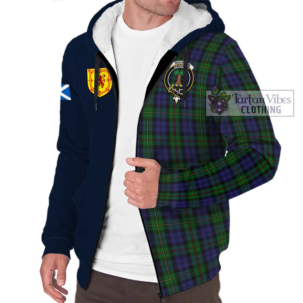 Tartan Vibes Clothing MacEwen Tartan Sherpa Hoodie with Scottish Lion Royal Arm Half Style