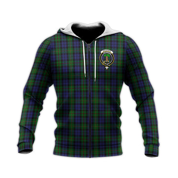 MacEwen Tartan Knitted Hoodie with Family Crest