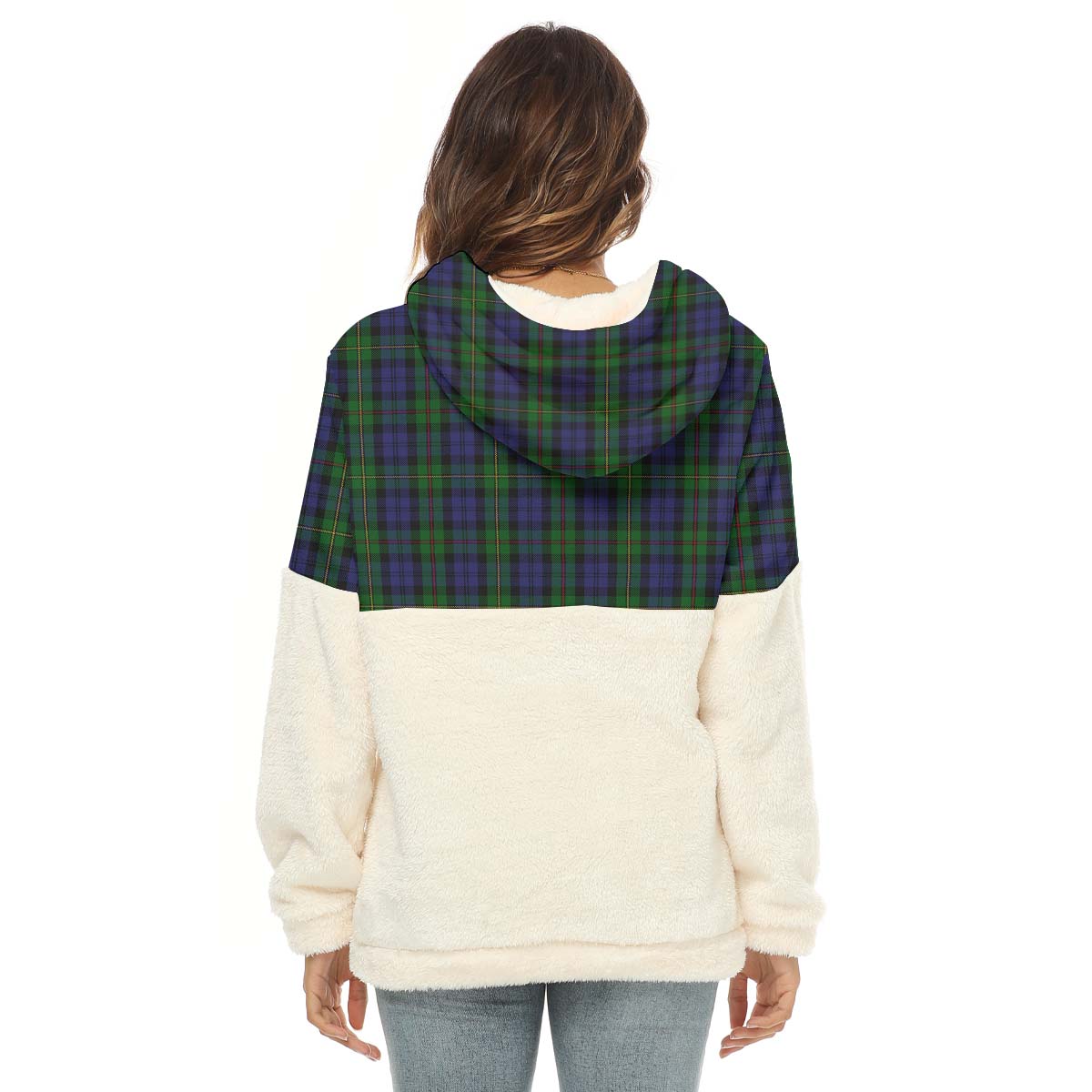 MacEwen Tartan Women's Borg Fleece Hoodie With Half Zip - Tartan Vibes Clothing