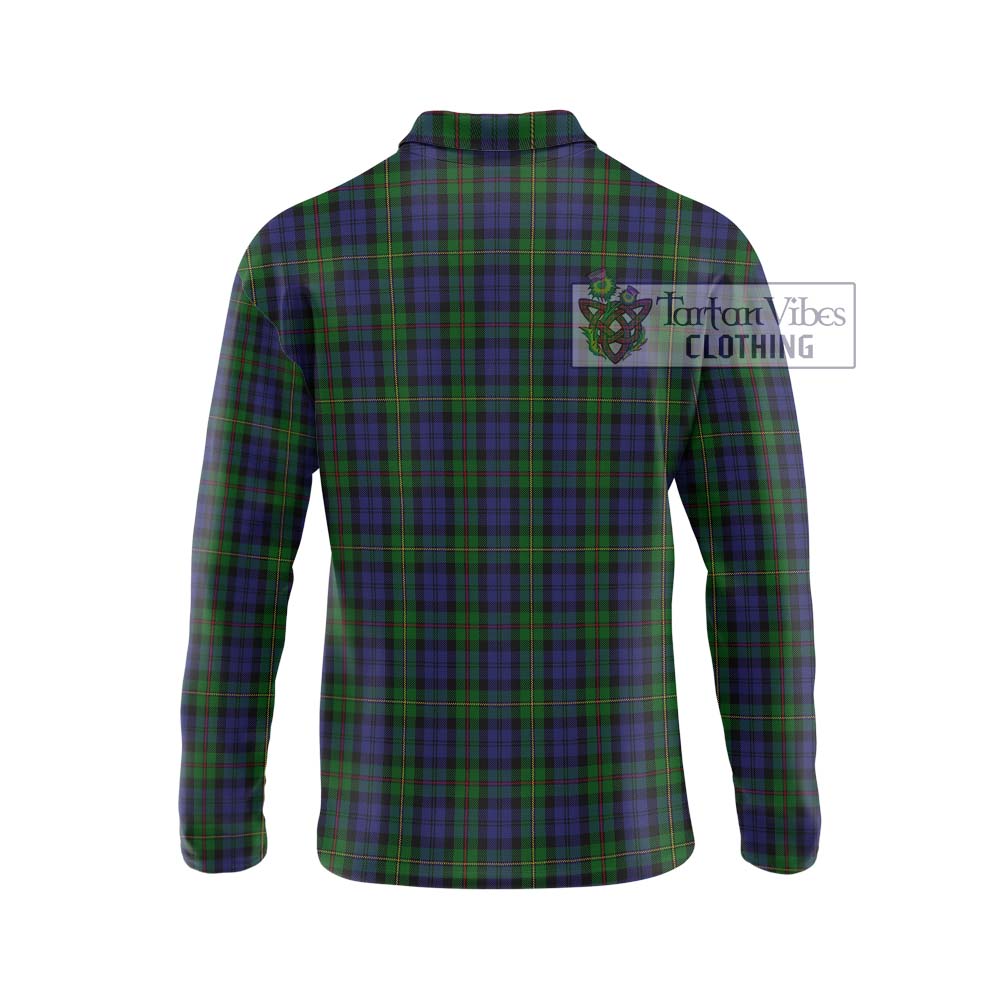 MacEwen Tartan Long Sleeve Polo Shirt with Family Crest DNA In Me Style - Tartanvibesclothing Shop