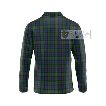 MacEwen Tartan Long Sleeve Polo Shirt with Family Crest DNA In Me Style