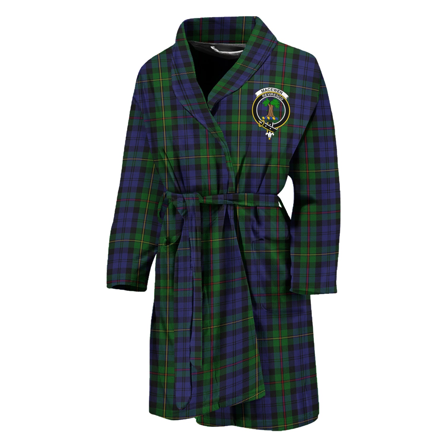 MacEwen Tartan Bathrobe with Family Crest Unisex M - Tartan Vibes Clothing